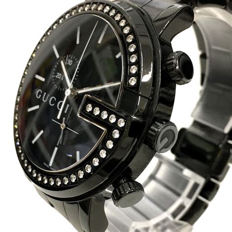 gucci g-chrono watch black|Gucci 101m chrono diamonds.